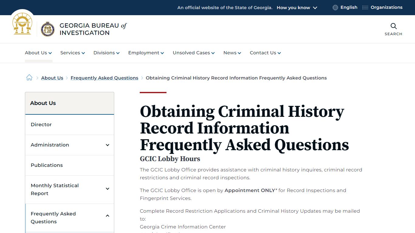 Obtaining Criminal History Record Information Frequently Asked ...