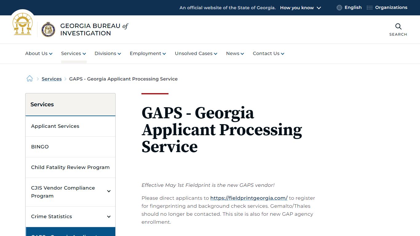 GAPS - Georgia Applicant Processing Service | Georgia Bureau of ...
